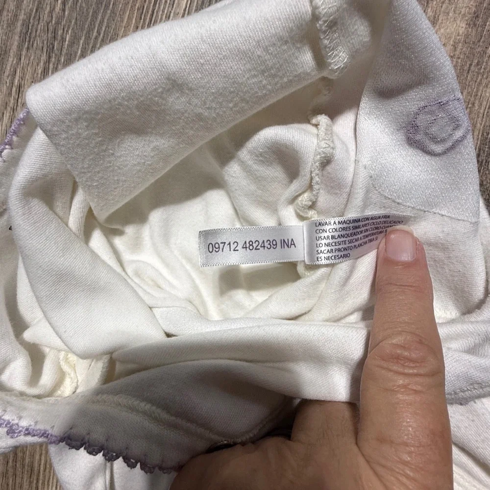 Cottagecore Babies R Us Sleeper White Purple Ruffle Floral Rosette Playwear